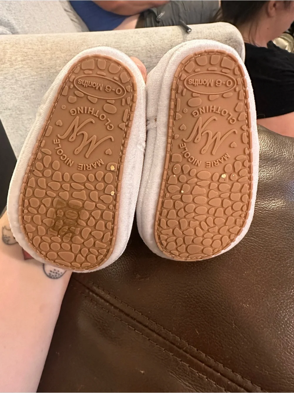 White Baby Shoes with Satin Bow